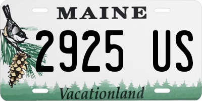 ME license plate 2925US