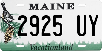 ME license plate 2925UY