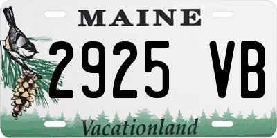 ME license plate 2925VB
