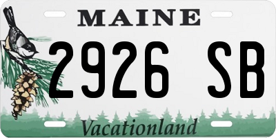 ME license plate 2926SB