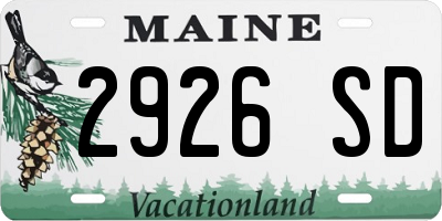 ME license plate 2926SD