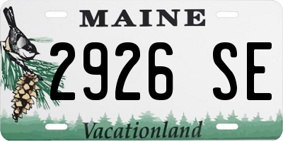 ME license plate 2926SE