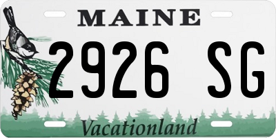 ME license plate 2926SG