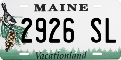 ME license plate 2926SL