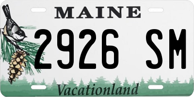 ME license plate 2926SM