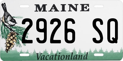 ME license plate 2926SQ