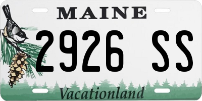 ME license plate 2926SS