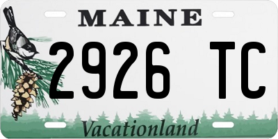 ME license plate 2926TC