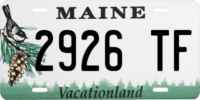 ME license plate 2926TF