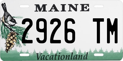 ME license plate 2926TM