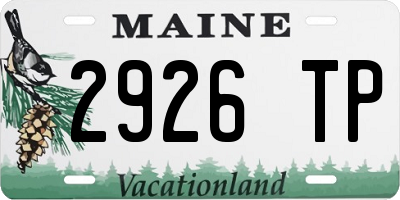 ME license plate 2926TP