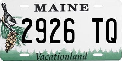 ME license plate 2926TQ