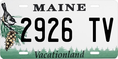 ME license plate 2926TV