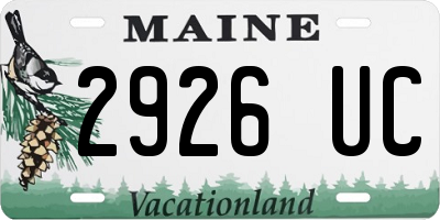 ME license plate 2926UC