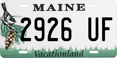 ME license plate 2926UF