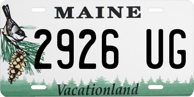 ME license plate 2926UG