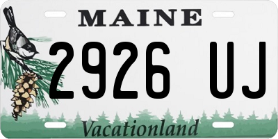 ME license plate 2926UJ