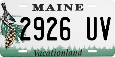 ME license plate 2926UV