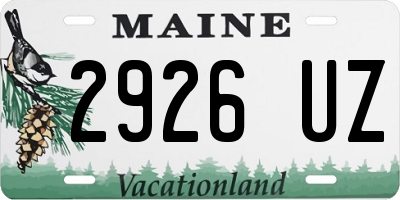 ME license plate 2926UZ