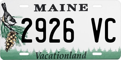 ME license plate 2926VC