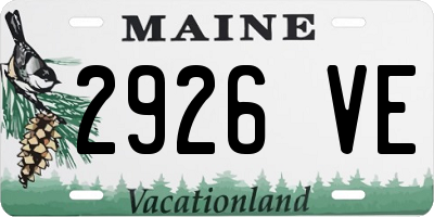 ME license plate 2926VE
