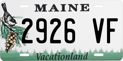 ME license plate 2926VF