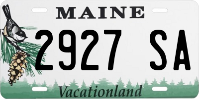 ME license plate 2927SA