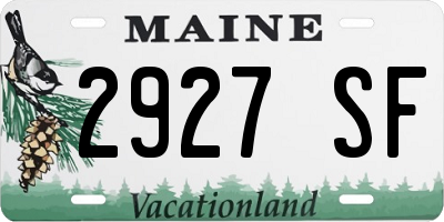 ME license plate 2927SF