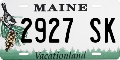 ME license plate 2927SK