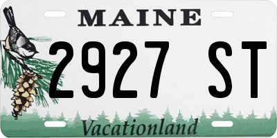 ME license plate 2927ST