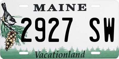 ME license plate 2927SW