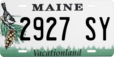 ME license plate 2927SY