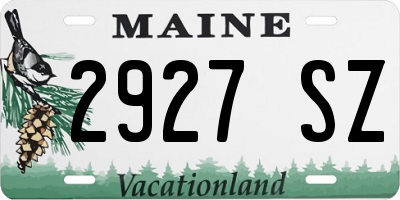 ME license plate 2927SZ