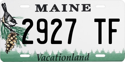 ME license plate 2927TF