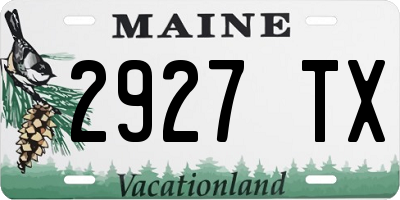 ME license plate 2927TX
