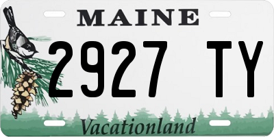 ME license plate 2927TY
