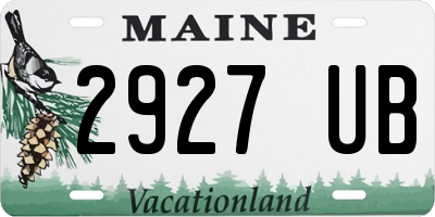 ME license plate 2927UB