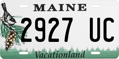 ME license plate 2927UC