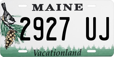 ME license plate 2927UJ