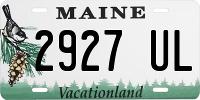 ME license plate 2927UL