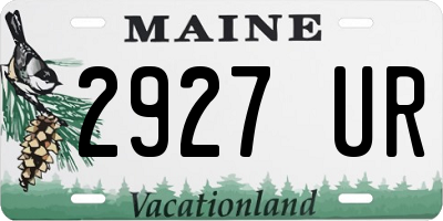 ME license plate 2927UR