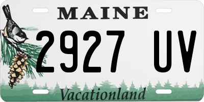 ME license plate 2927UV