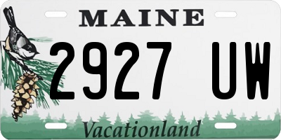 ME license plate 2927UW