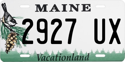 ME license plate 2927UX