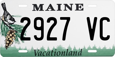 ME license plate 2927VC