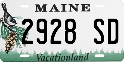 ME license plate 2928SD