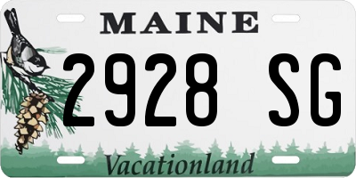 ME license plate 2928SG