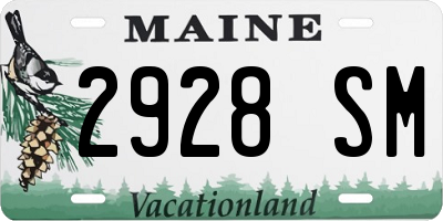 ME license plate 2928SM