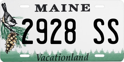 ME license plate 2928SS