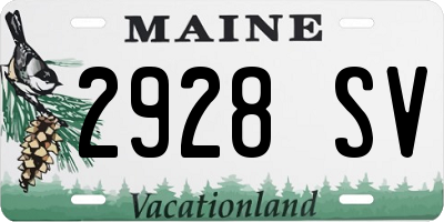 ME license plate 2928SV